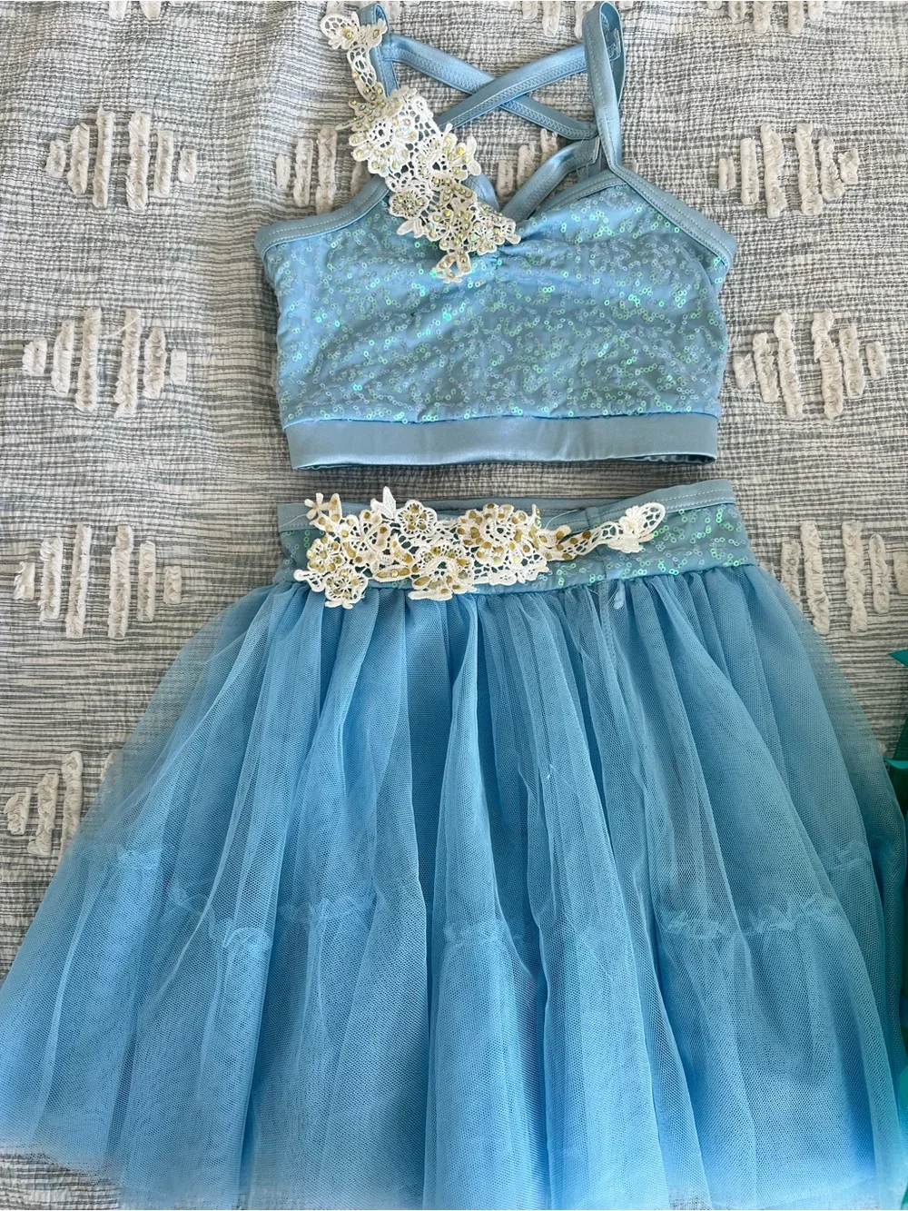 Revolution Blue and Green Tulle Dance Costume Duo